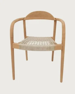 Sale Uniqka Lot de 2 chaises Kima en teck massif et corde beige