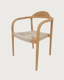 Sale Uniqka Lot de 2 chaises Kima en teck massif et corde beige