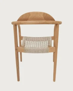 Sale Uniqka Lot de 2 chaises Kima en teck massif et corde beige