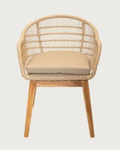 Sale Uniqka Lot de 2 chaises Maelie en teck massif et corde beige