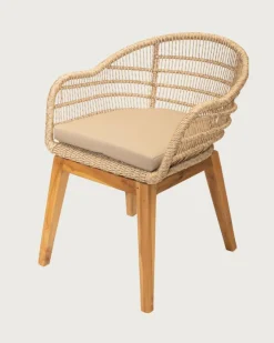 Sale Uniqka Lot de 2 chaises Maelie en teck massif et corde beige