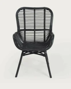 Uniqka Lot de 4 chaises Sapporo en rotin noir