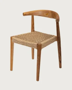 Uniqka Lot de 2 chaises Soa en teck massif et corde synthétique