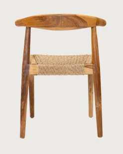 Uniqka Lot de 2 chaises Soa en teck massif et corde synthétique