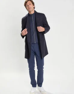 Clearance Hackett London Manteau 100% Laine Membrane amovible imprimé Prince de Galles bleu