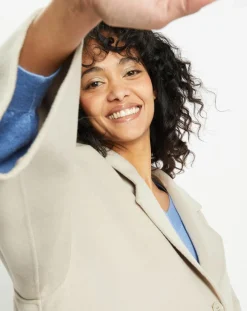 Femme Lou Andrea Manteau 100% Laine Stessy grege