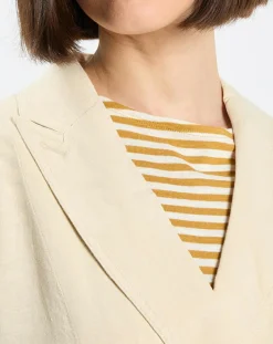 Femme Marc O'Polo Manteau 100% Lin double boutonnage beige