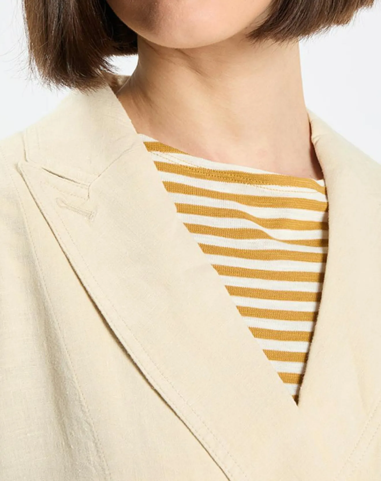 Femme Marc O'Polo Manteau 100% Lin double boutonnage beige