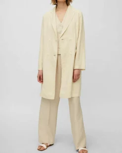 Femme Marc O'Polo Manteau 100% Lin double boutonnage beige