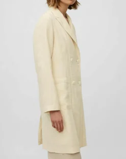 Femme Marc O'Polo Manteau 100% Lin double boutonnage beige