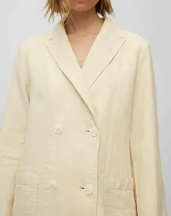 Femme Marc O'Polo Manteau 100% Lin double boutonnage beige