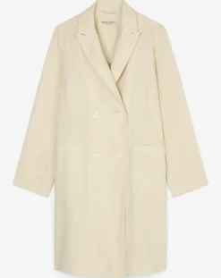 Femme Marc O'Polo Manteau 100% Lin double boutonnage beige
