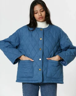 Femme The Korner Manteau Cassie bleu