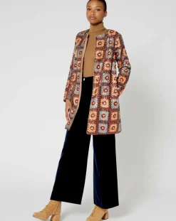 New Manoush Manteau Crochet Paillette sequins chocolat