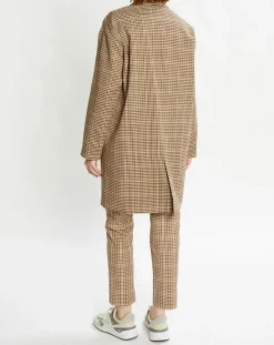 Femme Scotch & Soda Manteau droit double boutonnage à carreaux beige/marron