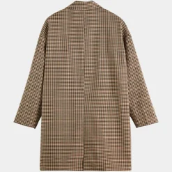 Femme Scotch & Soda Manteau droit double boutonnage à carreaux beige/marron