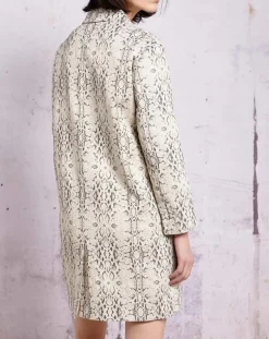 Femme Swildens Manteau droit Qadrio python blanc