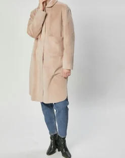 Discount Lou Andrea Manteau en Fausse Fourrure Olivia beige rosé