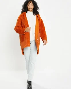 Online Lou Andrea Manteau en Fausse Fourrure Avi rouille