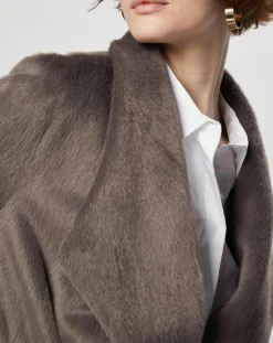 Hot Lou Andrea Manteau en Fausse Fourrure Carla zinc