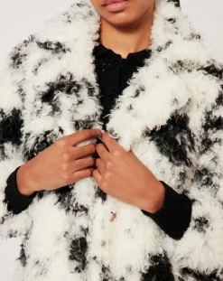 Hot Manoush Manteau en fausse fourrure Hippy Nounours noir/blanc