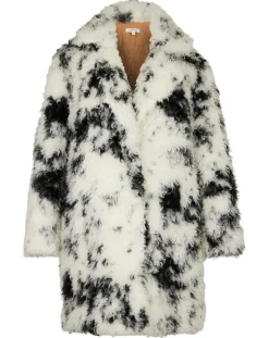 Hot Manoush Manteau en fausse fourrure Hippy Nounours noir/blanc