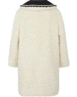 Sale Manoush Manteau en Fausse Fourrure Nounours col amovible écru