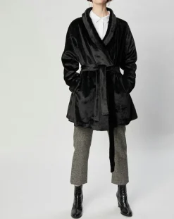 Femme Lou Andrea Manteau en Fausse Fourrure Marika noir