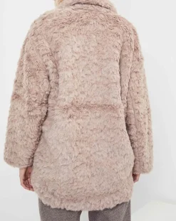 Discount See u Soon Manteau en fausse fourrure Menthe vieux rose