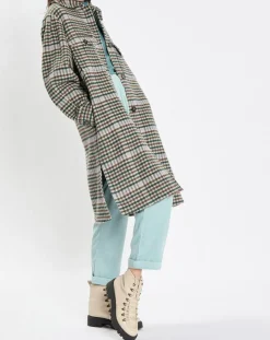 Femme Marc O'Polo Manteau en Laine mélangée à carreaux multicolore