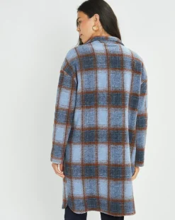 New Lauren Vidal Manteau en Laine mélangée Biba ciel