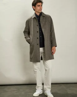 Clearance Hartford Manteau en Laine mélangée Calvin brun