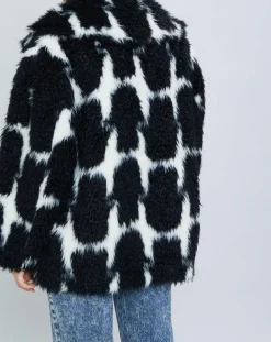 Clearance Manoush Manteau en Laine mélangée Fatma noir/blanc