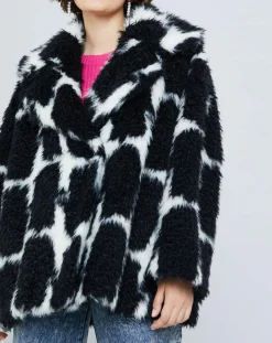 Clearance Manoush Manteau en Laine mélangée Fatma noir/blanc