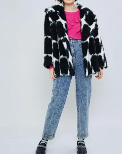 Clearance Manoush Manteau en Laine mélangée Fatma noir/blanc