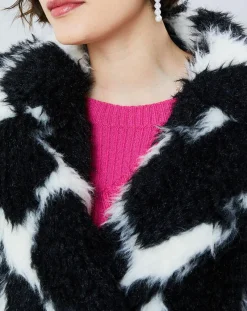 Clearance Manoush Manteau en Laine mélangée Fatma noir/blanc