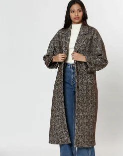 Femme The Korner Manteau en Laine mélangée Inès marron