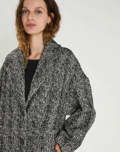 Femme The Korner Manteau en Laine mélangée Inès noir