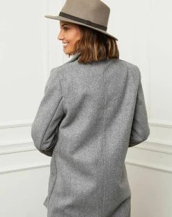 Discount L'Armoire de Suzette Manteau en Laine mélangée Josette gris