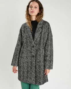 Femme The Korner Manteau en Laine mélangée Justine noir