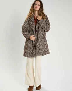 Discount The Korner Manteau en Laine mélangée Justine marron