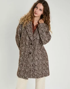 Discount The Korner Manteau en Laine mélangée Justine marron