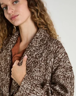 Discount The Korner Manteau en Laine mélangée Justine marron