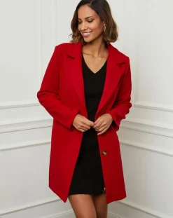 Femme L'Armoire de Suzette Manteau en Laine mélangée Josette rouge