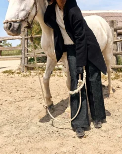 Hot Lauren Vidal Manteau en Laine mélangée Mirav noir