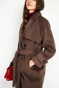 Femme Assuili Manteau en Laine mélangée marron