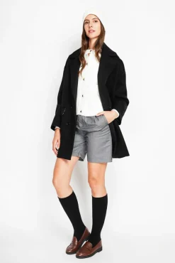 Femme Assuili Manteau en Laine mélangée noir