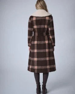 Femme Manoush Manteau en Laine mélangée Pilou Tartan unique