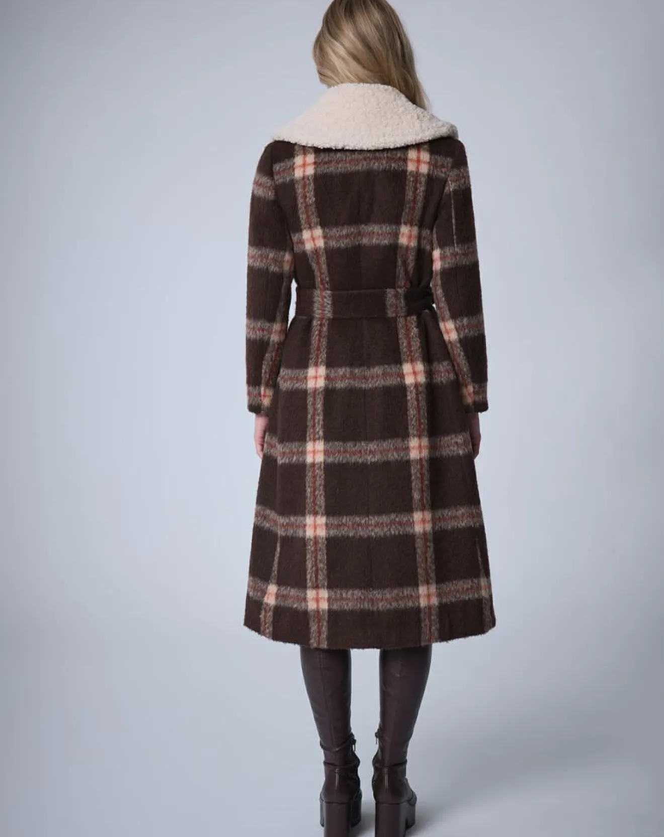 Femme Manoush Manteau en Laine mélangée Pilou Tartan unique
