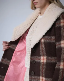 Femme Manoush Manteau en Laine mélangée Pilou Tartan unique